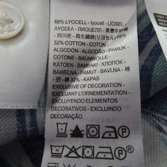 Levi's Cubano Button Front Shirt Men's Size L Blue Marble Print Camp Shirt - Picture 9 of 10